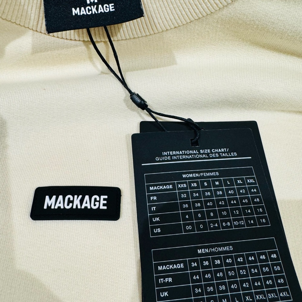 MACKAGE JUSTICE CREW NECK SWEATER IN CREAM OFF WHITE New with Tags!!!